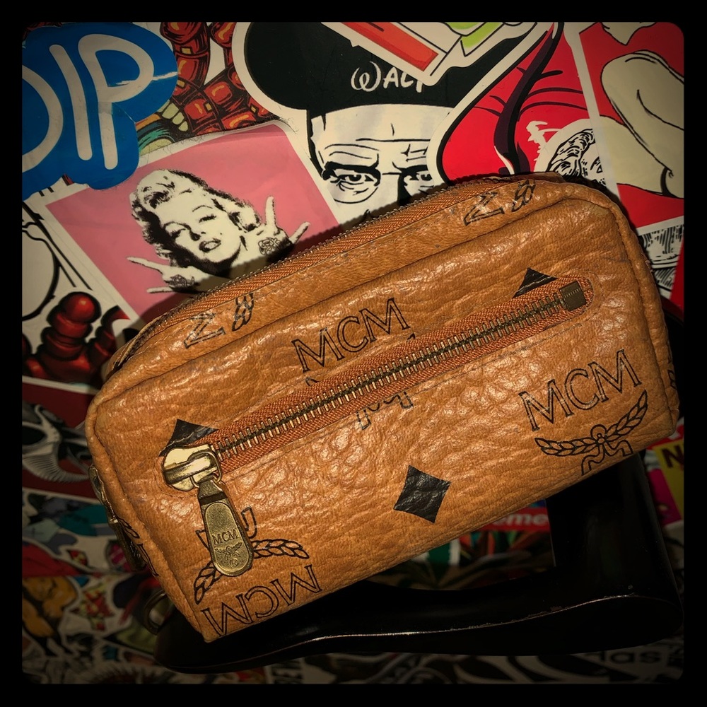 MCM Visetos key chain coin pouch